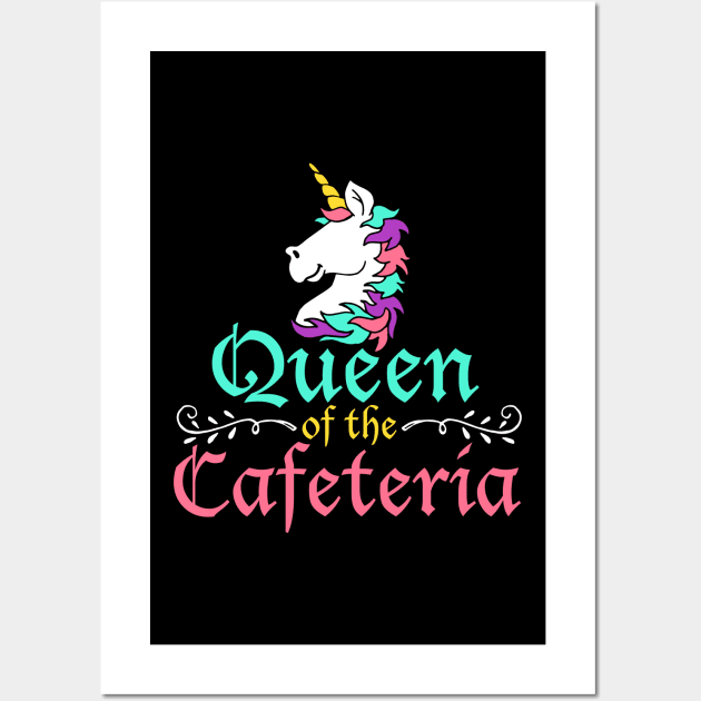 Queen of Cafeteria - Funny Lunch Lady Squad Gift Wall Art by biNutz